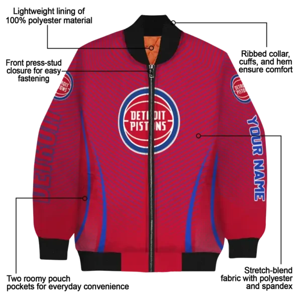 custom detroit pistons chevron arrow red bomber jacket new arrival