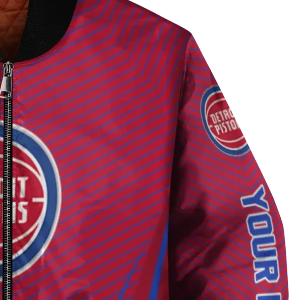 custom detroit pistons chevron arrow red bomber jacket premium grade
