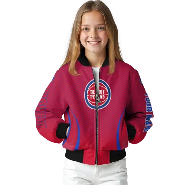 custom detroit pistons chevron arrow red bomber jacket top rated