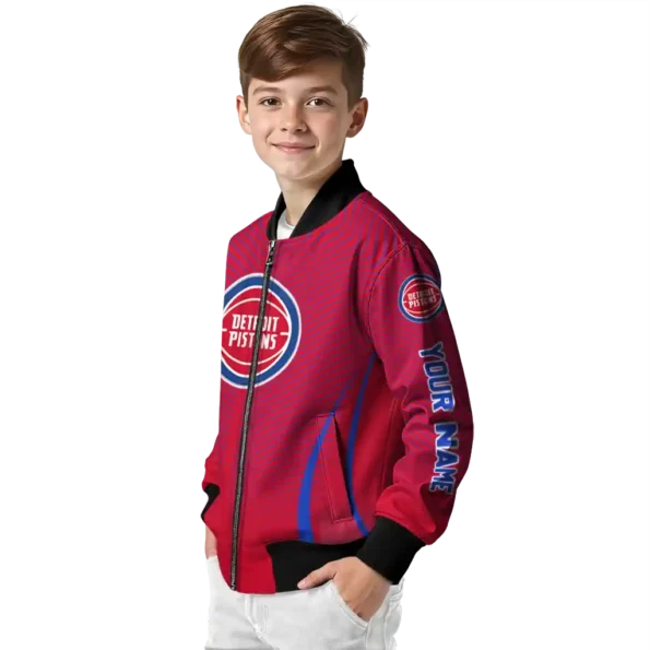 custom detroit pistons chevron arrow red bomber jacket trendy