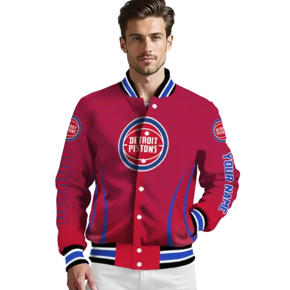 custom detroit pistons chevron arrow red varsity jacket high quality.webp