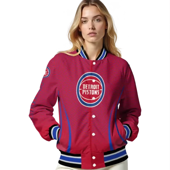 custom detroit pistons chevron arrow red varsity jacket latest model.webp