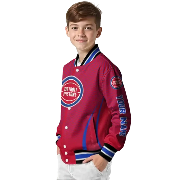 custom detroit pistons chevron arrow red varsity jacket trendy.webp
