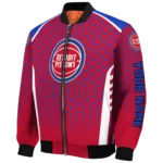 custom detroit pistons hexagon grid red bomber jacket best selling