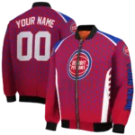 custom detroit pistons hexagon grid red bomber jacket best selling