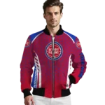 custom detroit pistons hexagon grid red bomber jacket best selling