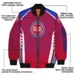 custom detroit pistons hexagon grid red bomber jacket best selling