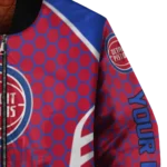 custom detroit pistons hexagon grid red bomber jacket best selling