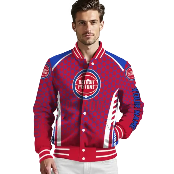 custom detroit pistons hexagon grid red varsity jacket high quality.webp