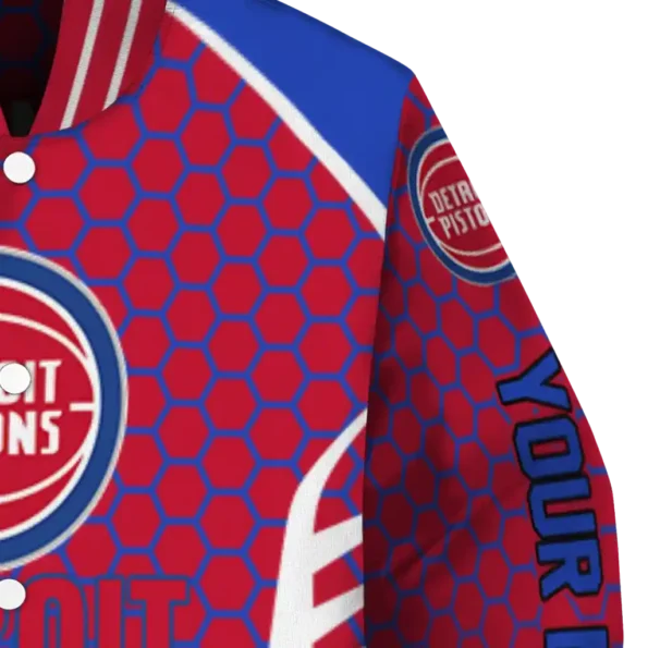 custom detroit pistons hexagon grid red varsity jacket premium grade.webp