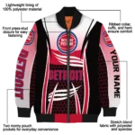 custom detroit pistons mesh effect red black bomber jacket best selling