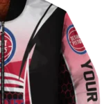 custom detroit pistons mesh effect red black bomber jacket best selling