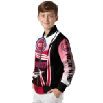 custom detroit pistons mesh effect red black bomber jacket best selling