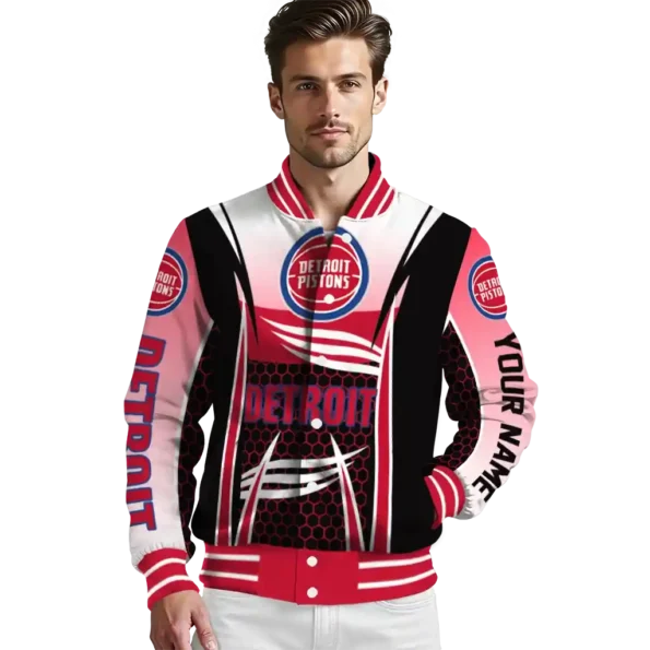 custom detroit pistons mesh effect red black varsity jacket high quality.webp