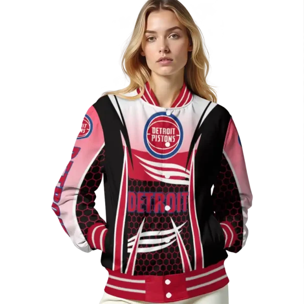 custom detroit pistons mesh effect red black varsity jacket latest model.webp