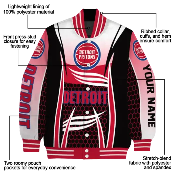 custom detroit pistons mesh effect red black varsity jacket new arrival.webp