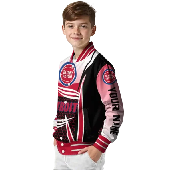 custom detroit pistons mesh effect red black varsity jacket trendy.webp