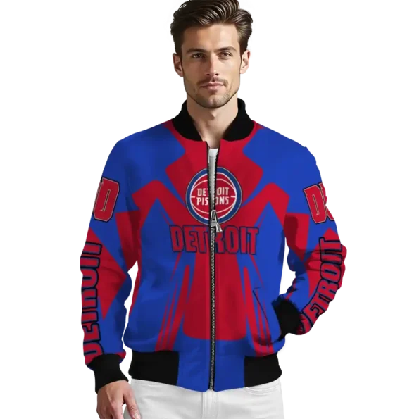 custom detroit pistons spider mark red bomber jacket high quality