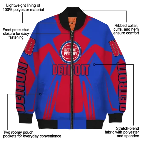 custom detroit pistons spider mark red bomber jacket new arrival