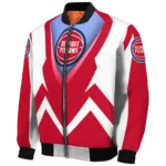 custom detroit pistons v stripes red white bomber jacket best selling