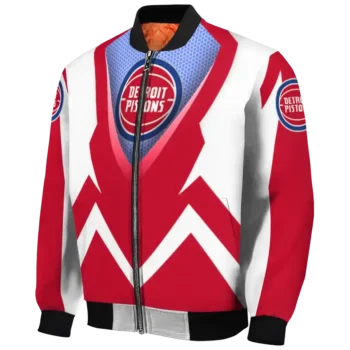 custom detroit pistons v stripes red white bomber jacket best selling