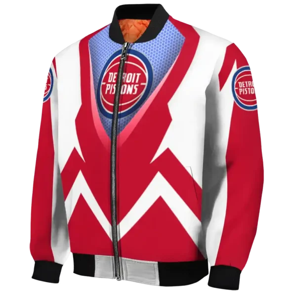 custom detroit pistons v stripes red white bomber jacket best selling
