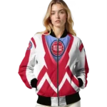 custom detroit pistons v stripes red white bomber jacket best selling