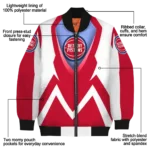 custom detroit pistons v stripes red white bomber jacket best selling