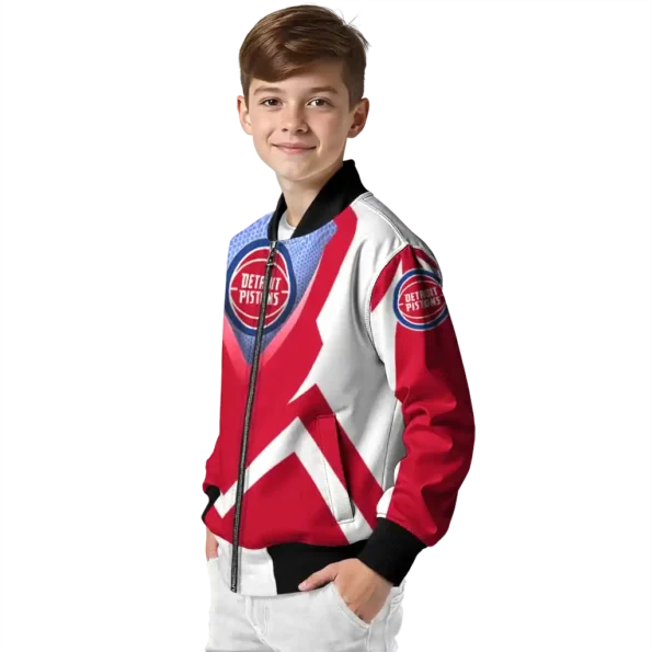 custom detroit pistons v stripes red white bomber jacket trendy