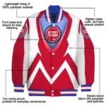 custom detroit pistons v stripes red white varsity jacket best selling.webp
