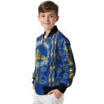 custom golden state warriors bolt stripe blue bomber jacket best selling