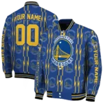 custom golden state warriors bolt stripe blue varsity jacket best selling.webp