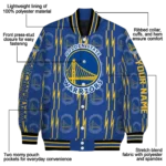 custom golden state warriors bolt stripe blue varsity jacket best selling.webp