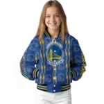 custom golden state warriors bolt stripe blue varsity jacket best selling.webp