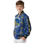 custom golden state warriors bolt stripe blue varsity jacket best selling.webp