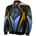 custom golden state warriors mesh chest black bomber jacket best selling