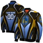 custom golden state warriors mesh chest black bomber jacket best selling