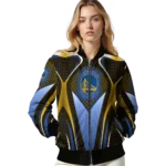 custom golden state warriors mesh chest black bomber jacket best selling