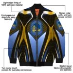 custom golden state warriors mesh chest black bomber jacket best selling