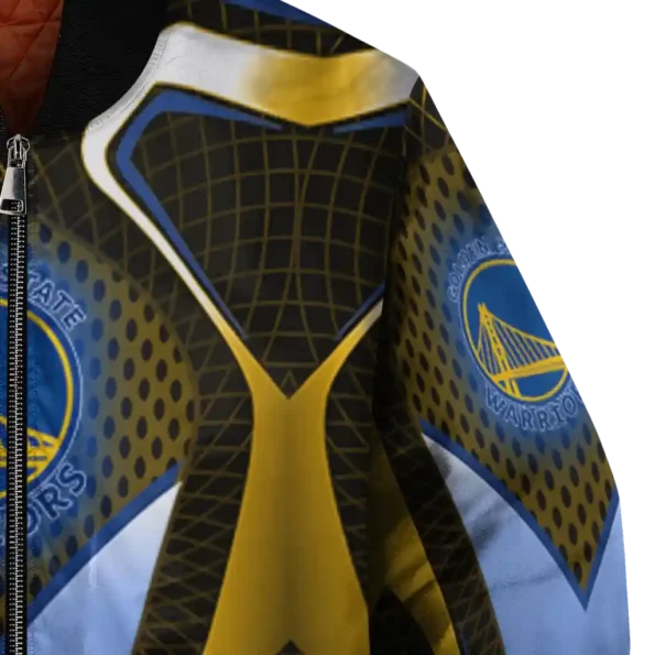 custom golden state warriors mesh chest black bomber jacket premium grade