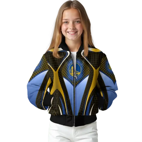 custom golden state warriors mesh chest black bomber jacket top rated