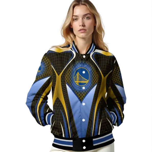 custom golden state warriors mesh chest black varsity jacket latest model.webp