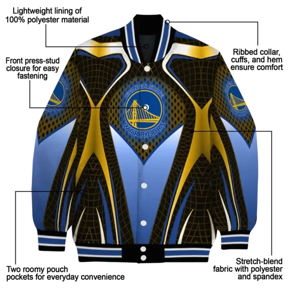 custom golden state warriors mesh chest black varsity jacket new arrival.webp