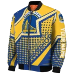custom golden state warriors star burst blue bomber jacket best selling