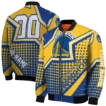 custom golden state warriors star burst blue bomber jacket best selling