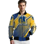 custom golden state warriors star burst blue bomber jacket best selling