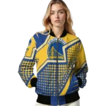 custom golden state warriors star burst blue bomber jacket best selling