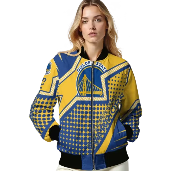 custom golden state warriors star burst blue bomber jacket latest model