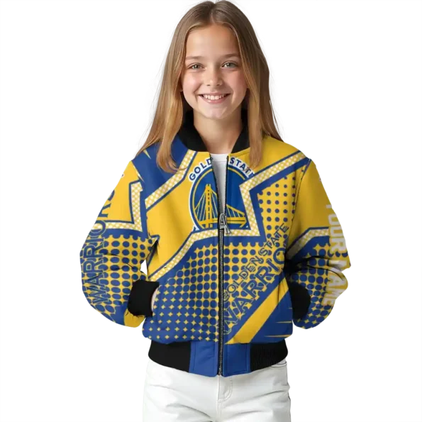 custom golden state warriors star burst blue bomber jacket top rated