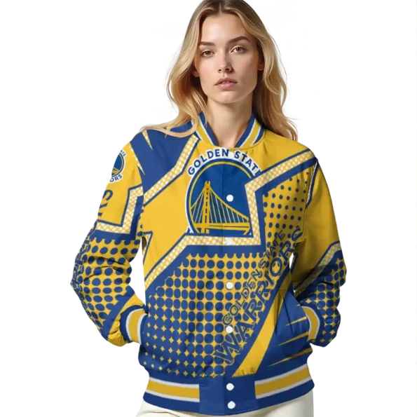 custom golden state warriors star burst blue varsity jacket latest model.webp